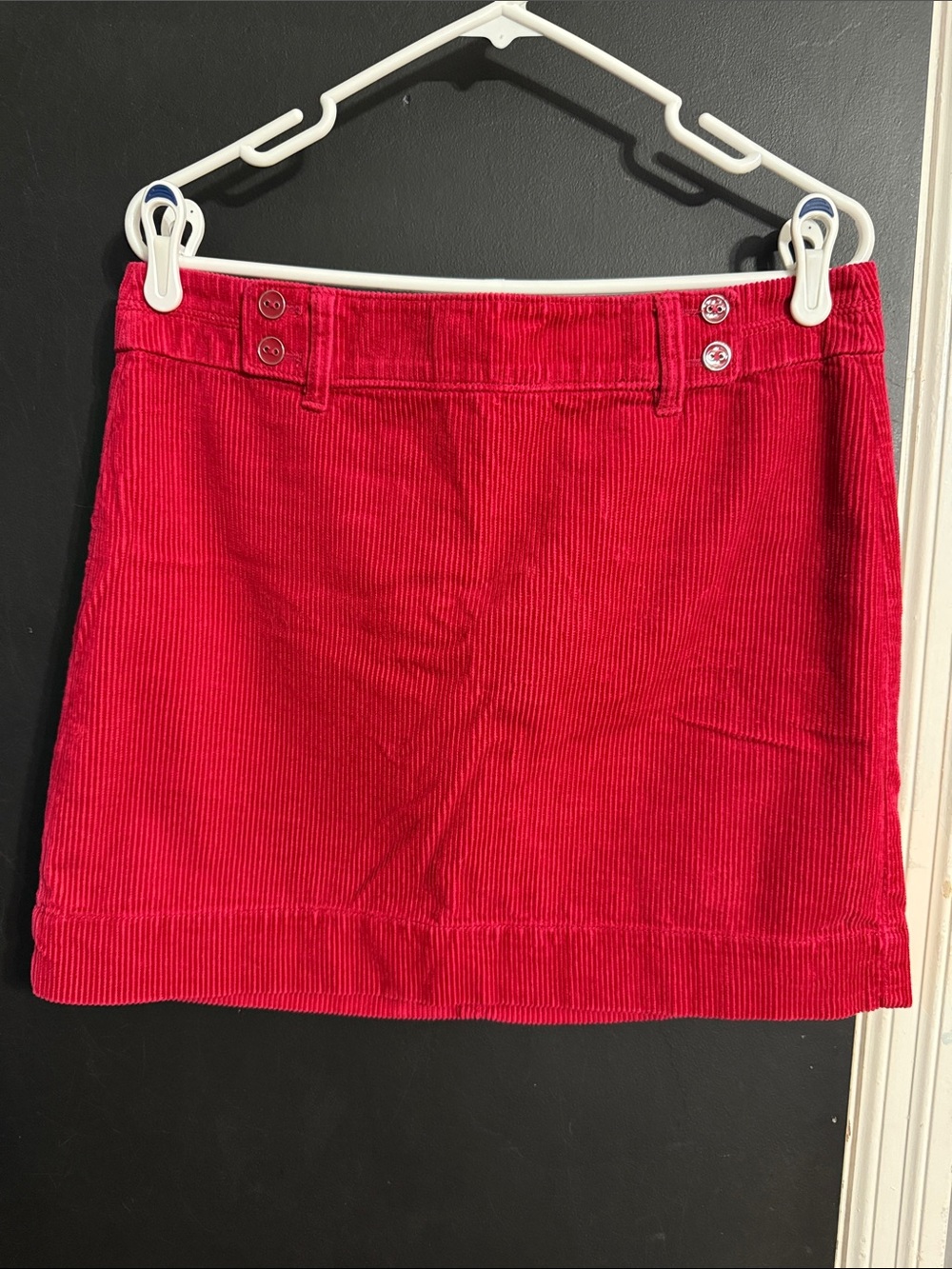 LOFT Cherry Red Corduroy Mini Skirt Patriotic Holiday Size: 8